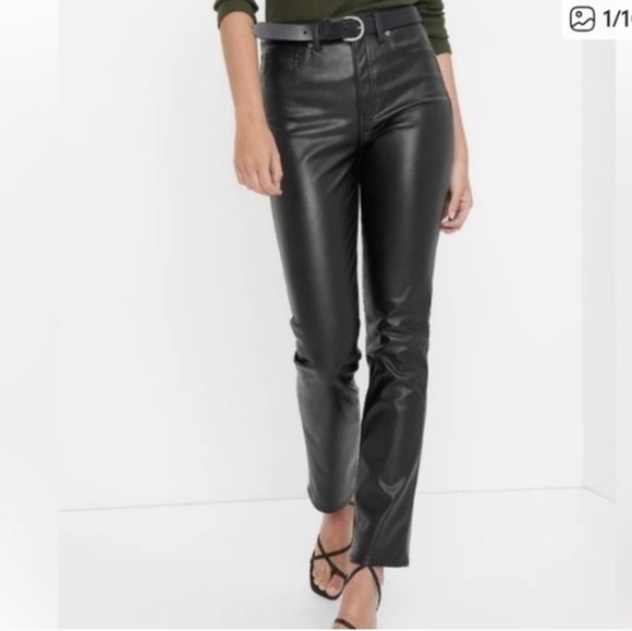 GAP Pants - New Gap Vintage Slim High Rise Faux Leather Pants Size 16